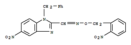 1H-Benzimidazole-2-carboxaldehyde,5-nitro-1-(phenylmethyl)-, O-[(2-nitrophenyl)methyl]oxime