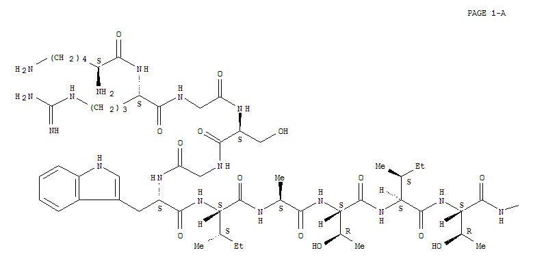 L-Cysteine,L-lysyl-L-arginylglycyl-L-serylglycyl-L-tryptophyl-L-isoleucyl-L-alanyl-L-threonyl-L-isoleucyl-L-threonyl-L-a-aspartyl-L-a-aspartyl-L-cysteinyl-L-prolyl-L-asparaginyl-L-seryl-L-valyl-L-phen