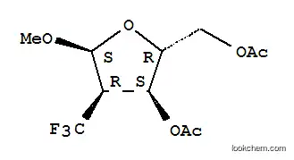 Molecular Structure of 159945-01-4 (Methyl-2-deoxy-2-(trifluoromethyl)-α-D-ribofuranoside-diacetate)