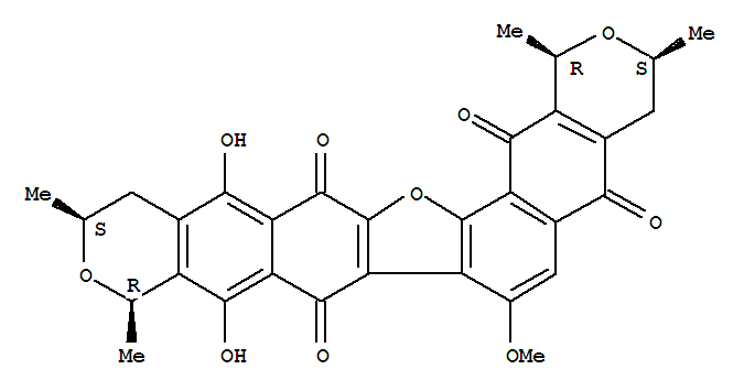 1H,8H-Pyrano[4''',3''':6'',7'']naphtho[2'',3'':4',5']furo[3',2':7,8]naphtho[2,3-c]pyran-5,8,15,17(10H)-tetrone,3,4,12,13-tetrahydro-9,14-dihydroxy-7-methoxy-1,3,10,12-tetramethyl-,(1R,3S,10R,12S)-rel-