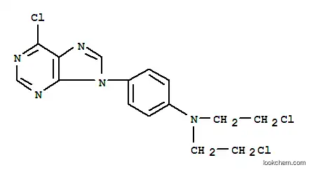 Molecular Structure of 16208-04-1 (N,N-bis(2-chloroethyl)-4-(6-chloro-9H-purin-9-yl)aniline)