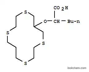 Molecular Structure of 162316-51-0 (Hexanoicacid, 2-(1,4,8,11-tetrathiacyclotetradec-6-yloxy)-)