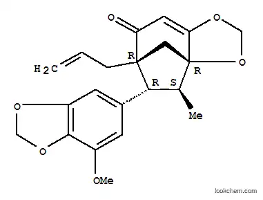 Molecular Structure of 165306-72-9 (3a,6-Methano-7H-cyclohepta-1,3-dioxol-7-one,3a,4,5,6-tetrahydro-5-(7-methoxy-1,3-benzodioxol-5-yl)-4-methyl-6-(2-propen-1-yl)-,(3aR,4S,5R,6R)-rel-(+)-)