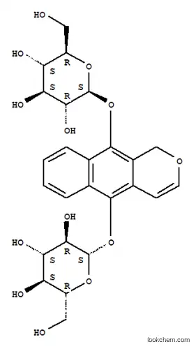 Molecular Structure of 167503-64-2 (b-D-Glucopyranoside, 1H-naphtho[2,3-c]pyran-5,10-diyl bis-)