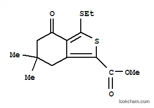 Molecular Structure of 172516-42-6 (METHYL 3-(ETHYLTHIO)-6,6-DIMETHYL-4-OXO-4,5,6,7-TETRAHYDROBENZO[C]THIOPHENE-1-CARBOXYLATE)