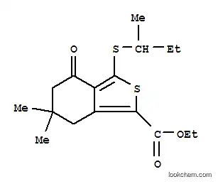 Molecular Structure of 172516-44-8 (ETHYL 3-(SEC-BUTYLTHIO)-6,6-DIMETHYL-4-OXO-4,5,6,7-TETRAHYDROBENZO[C]THIOPHENE-1-CARBOXYLATE)