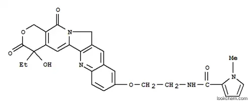 Molecular Structure of 172805-53-7 (1H-Pyrrole-2-carboxamide,N-[2-[(4-ethyl-3,4,12,14-tetrahydro-4-hydroxy-3,14-dioxo-1H-pyrano[3',4':6,7]indolizino[1,2-b]quinolin-9-yl)oxy]ethyl]-1-methyl-)