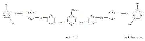 Molecular Structure of 174514-06-8 (1H-Imidazolium, 2,2-6-(dimethylamino)-1,3,5-triazine-2,4-diylbis(imino-4,1-phenyleneimino-4,1-phenyleneazo)bis1,3-dimethyl-, dichloride)