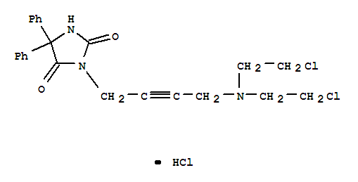 2,4-Imidazolidinedione,3-[4-[bis(2-chloroethyl)amino]-2-butyn-1-yl]-5,5-diphenyl-, hydrochloride (1:1)