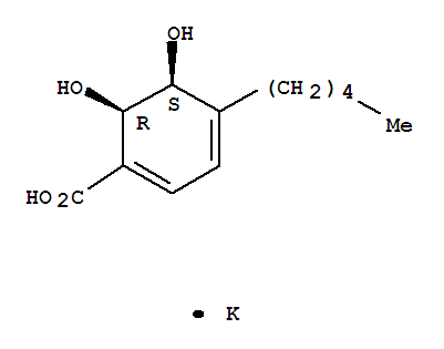 1,3-Cyclohexadiene-1-carboxylicacid, 5,6-dihydroxy-4-pentyl-, potassium salt (1:1), (5S,6R)-