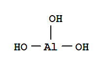 Schéma molekuly hydroxidu hlinitého