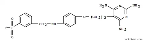 Molecular Structure of 21779-63-5 (3-[({4-[3-(2,4,6-triaminopyrimidin-5-yl)propoxy]phenyl}amino)methyl]benzenesulfonyl fluoride sulfate (1:1))
