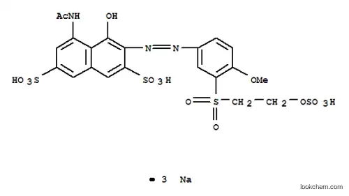 Molecular Structure of 22094-98-0 (trisodium 5-(acetylamino)-4-hydroxy-3-[[4-methoxy-3-[[2-(sulphonatooxy)ethyl]sulphonyl]phenyl]azo]naphthalene-2,7-disulphonate)