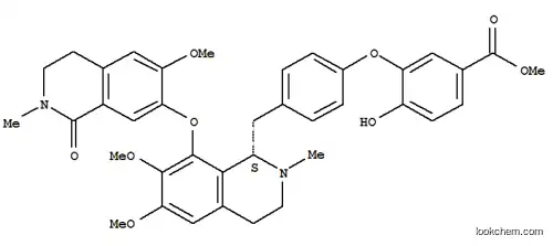Molecular Structure of 221001-23-6 (Benzoicacid,4-hydroxy-3-[4-[[(1S)-1,2,3,4-tetrahydro-6,7-dimethoxy-2-methyl-8-[(1,2,3,4-tetrahydro-6-methoxy-2-methyl-1-oxo-7-isoquinolinyl)oxy]-1-isoquinolinyl]methyl]phenoxy]-,methyl ester)