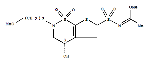 (S)-3,4-Dihydro-4-hydroxy-2-(3-methoxypropyl)-4H-thieno[3,2-e]-1,2-thiazine-6-sulfonamide 1,1-dioxide