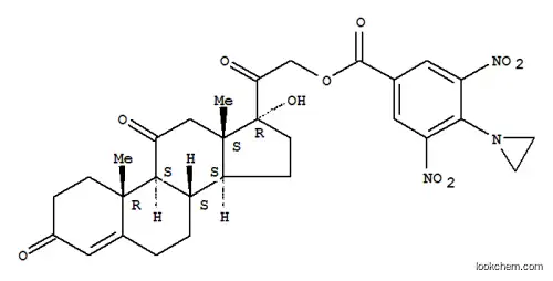 Molecular Structure of 24147-55-5 (17-hydroxy-3,11,20-trioxopregn-4-en-21-yl 4-(aziridin-1-yl)-3,5-dinitrobenzoate)