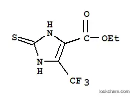 Molecular Structure of 263750-67-0 (1H-Imidazole-4-carboxylicacid, 2,3-dihydro-2-thioxo-5-(trifluoromethyl)-,ethyl ester)