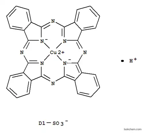 Molecular Structure of 28901-96-4 (hydrogen [29H,31H-phthalocyaninesulphonato(3-)-N29,N30,N31,N32]cuprate(1-))