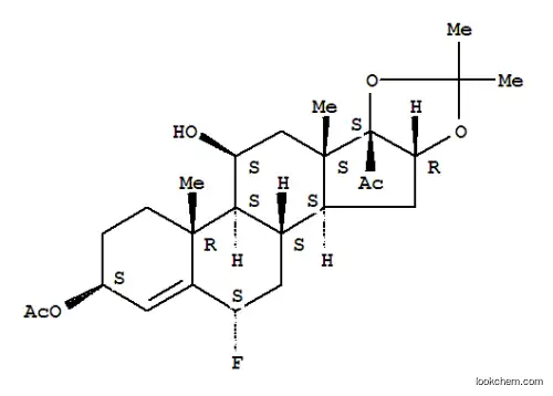Molecular Structure of 3044-22-2 (Pregn-4-en-20-one,3-(acetyloxy)-6-fluoro-11-hydroxy-16,17-[(1-methylethylidene)bis(oxy)]-, (3b,6a,11b,16a)- (9CI))