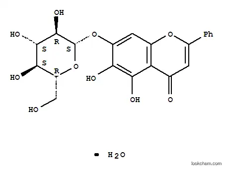 4H-1-Benzopyran-4-one,7-(b-D-glucopyranosyloxy)-5,6-dihydroxy-2-phenyl-, monohydrate (9CI)