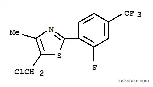 Molecular Structure of 317319-37-2 (5-(chloromethyl)-2-[2-fluoro-4-(trifluoromethyl)phenyl]-4-methyl-1,3-thiazole)