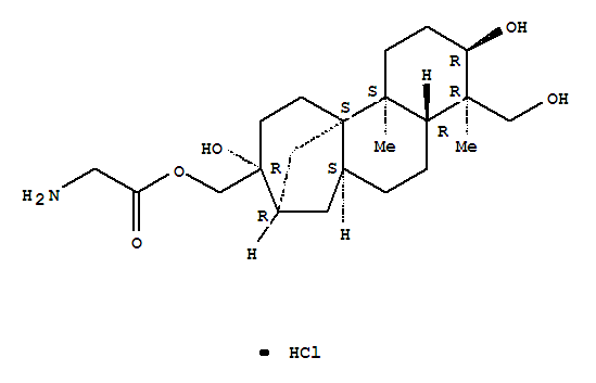 Glycine,[(3R,4R,4aR,6aS,8R,9R,11aS,11bS)-tetradecahydro-3,9-dihydroxy-4-(hydroxymethyl)-4,11b-dimethyl-8,11a-methano-11aH-cyclohepta[a]naphthalen-9-yl]methylester, hydrochloride (1:1) cas  92803-82-2