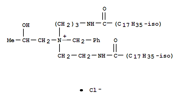 Benzenemethanaminium,N-(2-hydroxypropyl)-N-[2-[(1-oxoisooctadecyl)amino]ethyl]-N-[3-[(1-oxoisooctadecyl)amino]propyl]-,chloride (9CI)