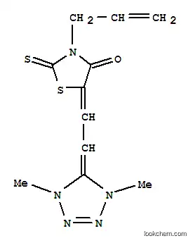 Molecular Structure of 93838-98-3 (3-allyl-5-[(1,4-dihydro-1,4-dimethyl-5H-tetrazol-5-ylidene)ethylidene]-2-thioxothiazolidin-4-one)