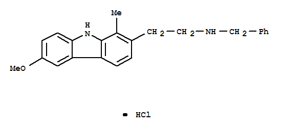 9H-Carbazole-2-ethanamine,6-methoxy-1-methyl-N-(phenylmethyl)-, hydrochloride (1:1)