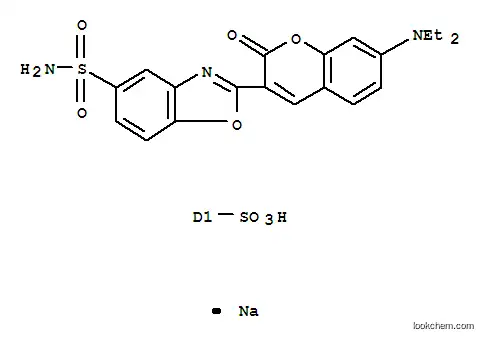 sodium 5-(aminosulphonyl)-2-[7-(diethylamino)-2-oxo-2H-1-benzopyran-3-yl]benzoxazolesulphonate