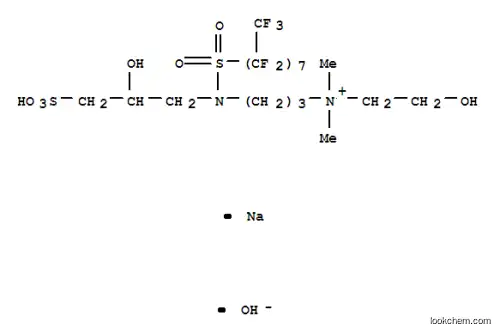 Molecular Structure of 94133-91-2 (sodio[3-[[(heptadecafluorooctyl)sulphonyl](2-hydroxy-3-sulphonatopropyl)amino]propyl](2-hydroxyethyl)dimethylammonium hydroxide)