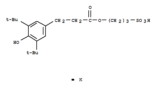 Benzenepropanoic acid,3,5-bis(1,1-dimethylethyl)-4-hydroxy-, 3-sulfopropyl ester, potassium salt(1:1)