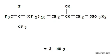 Molecular Structure of 94200-51-8 (diammonium 4,4,5,5,6,6,7,7,8,8,9,9,10,10,11,11,12,12,13,13,14,15,15,15-tetracosafluoro-2-hydroxy-14-(trifluoromethyl)pentadecyl phosphate)