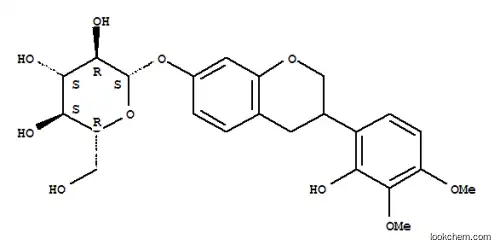 Molecular Structure of 94367-43-8 (7,2'-dihydroxy-3',4'-dimethoxyisoflavane-7-O-glucoside)