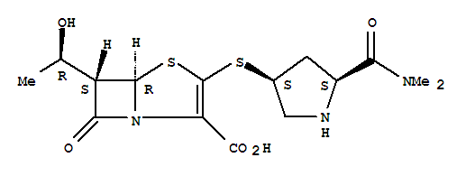 (5-DIMETHYLAMINOCARBONYLPYRROLIDIN-3-YLTHIO)-6-(1-HYDROXYETHYL)PENEM-3-CARBOXYLIC ACIDCAS