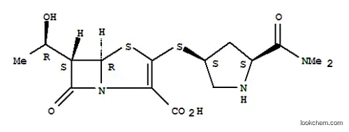 Molecular Structure of 96036-10-1 ((5-dimethylaminocarbonylpyrrolidin-3-ylthio)-6-(1-hydroxyethyl)penem-3-carboxylic acid)