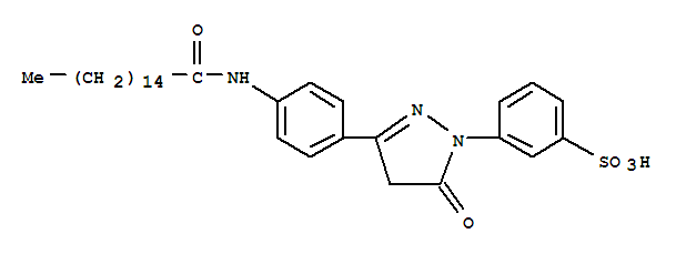 Benzenesulfonic acid,3-[4,5-dihydro-5-oxo-3-[4-[(1-oxohexadecyl)amino]phenyl]-1H-pyrazol-1-yl]-