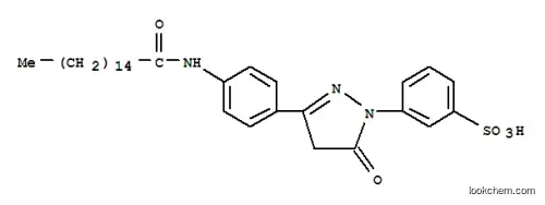 Molecular Structure of 97158-36-6 (m-[4,5-dihydro-5-oxo-3-[4-[(1-oxohexadecyl)amino]phenyl]-1H-pyrazol-1-yl]benzenesulphonic acid)