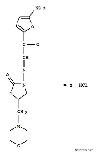 Molecular Structure of 97158-93-5 (2-Oxazolidinone, 5-(morpholinomethyl)-3-(((5-nitro-2-furoyl)methylene) amino)-, hydrochloride)
