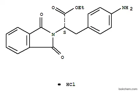 Molecular Structure of 97338-03-9 (ethyl (S)-alpha-[(4-aminophenyl)methyl]-1,3-dihydro-1,3-dioxo-2H-isoindole-2-acetate monohydrochloride)