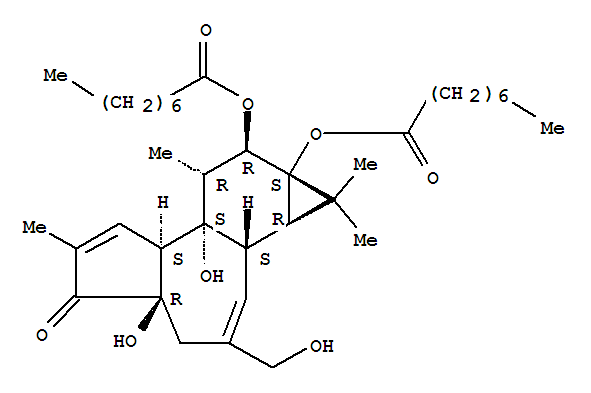 Octanoic acid, (1aR,1bS,4aR,7aS,7bS,8R,9R,9aS)-1,1a,1b,4,4a,5,7a,7b,8,9-decahydro-4a,7b-dihydroxy-3-(hydroxymethyl)-1,1,6,8-tetramethyl-5-oxo-9aH-cyclopropa[3,4]benz[1,2-e]azulene-9,9a-diyl ester (9CI