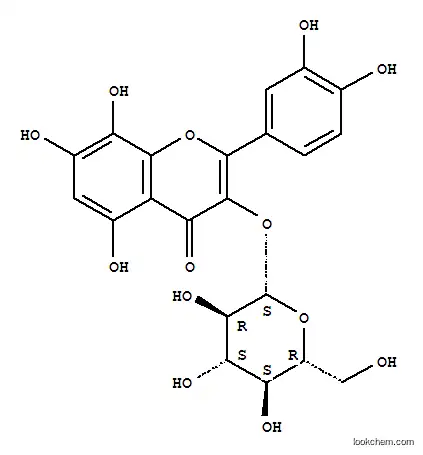 Molecular Structure of 38965-52-5 (4H-1-Benzopyran-4-one,2-(3,4-dihydroxyphenyl)-3-(b-D-glucopyranosyloxy)-5,7,8-trihydroxy-)