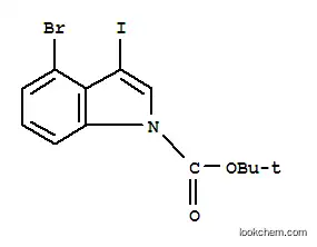 Molecular Structure of 406170-09-0 (4-BROMO-3-IODOINDOLE-1-CARBOXYLIC ACID TERT-BUTYL ESTER)