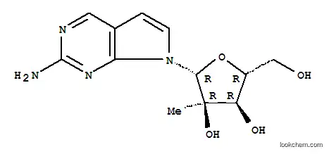 Molecular Structure of 443642-48-6 (7-(2-C-Methyl-beta-D-ribofuranosyl)-7H-pyrrolo[2,3-d]pyrimidin-2-amine)