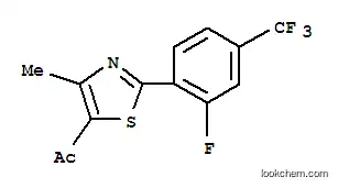 Molecular Structure of 447406-74-8 (1-[2-[2-Fluoro-4-(trifluoromethyl)phenyl]-4-methyl-5-thiazolyl]ethanone)