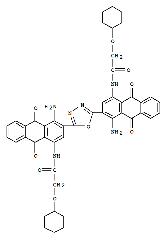 Anthraquinone, 2,2'-(1,3,4-oxadiazole-2,5-diyl)bis[1-amino-4-[2-(cyclohexyloxy)acetamido]- (7CI,8CI)