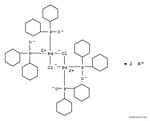 Molecular Structure of 476493-68-2 (DIHYDROGEN DI-MU-CHLOROTETRAKIS(DICYCLOHEXYLPHOSPHINITO-KP) DIPALLADATE(2-))