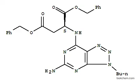 Molecular Structure of 5163-61-1 (dibenzyl N-(5-amino-3-butyl-3H-[1,2,3]triazolo[4,5-d]pyrimidin-7-yl)aspartate)