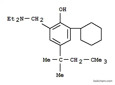 Molecular Structure of 5427-81-6 (2-cyclohexyl-6-[(diethylamino)methyl]-4-(2,4,4-trimethylpentan-2-yl)phenol)