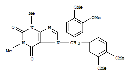 1H-Purine-2,6-dione,8-(3,4-dimethoxyphenyl)-7-[(3,4-dimethoxyphenyl)methyl]-3,7-dihydro-1,3-dimethyl- cas  5429-50-5